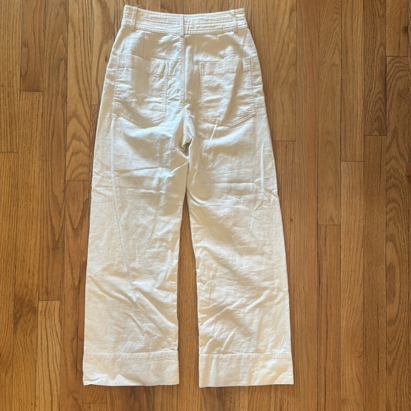 Apiece Apart sz 0 Merida wide leg high waist cotton pants ivory great condition - Picture 7 of 8